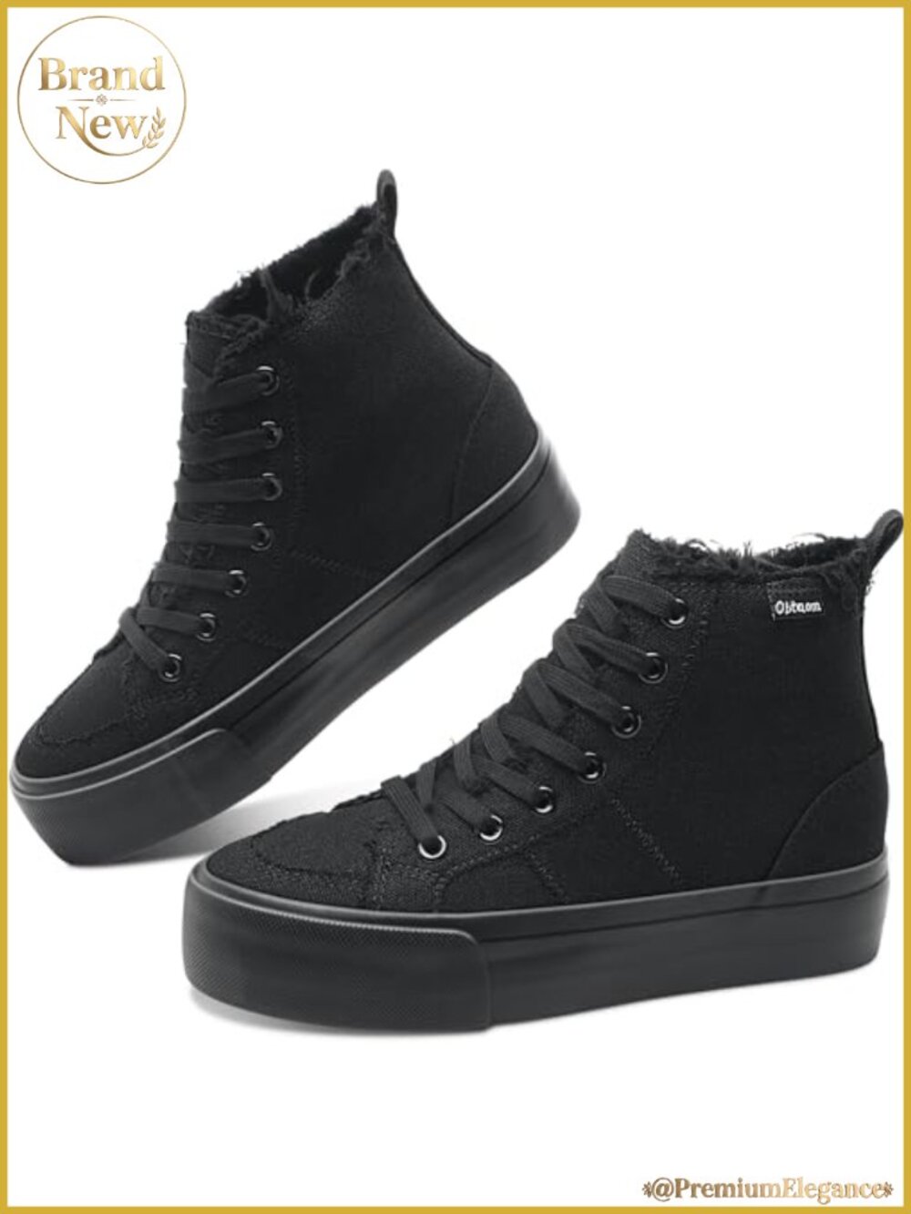 High Top Platform Sneakers Women Mid Calf Play Canvas Shoes Washed Skateboard